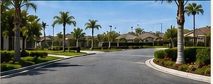 Landscaped Carnelian neighborhood street