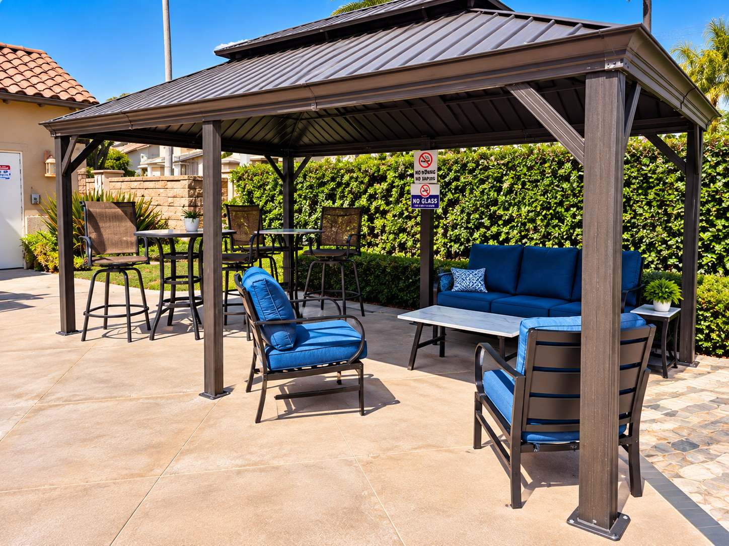 Carnelian pool patio meeting area